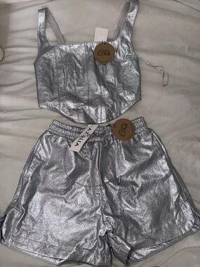 Silver Metallic Women’s Shorts - Avia